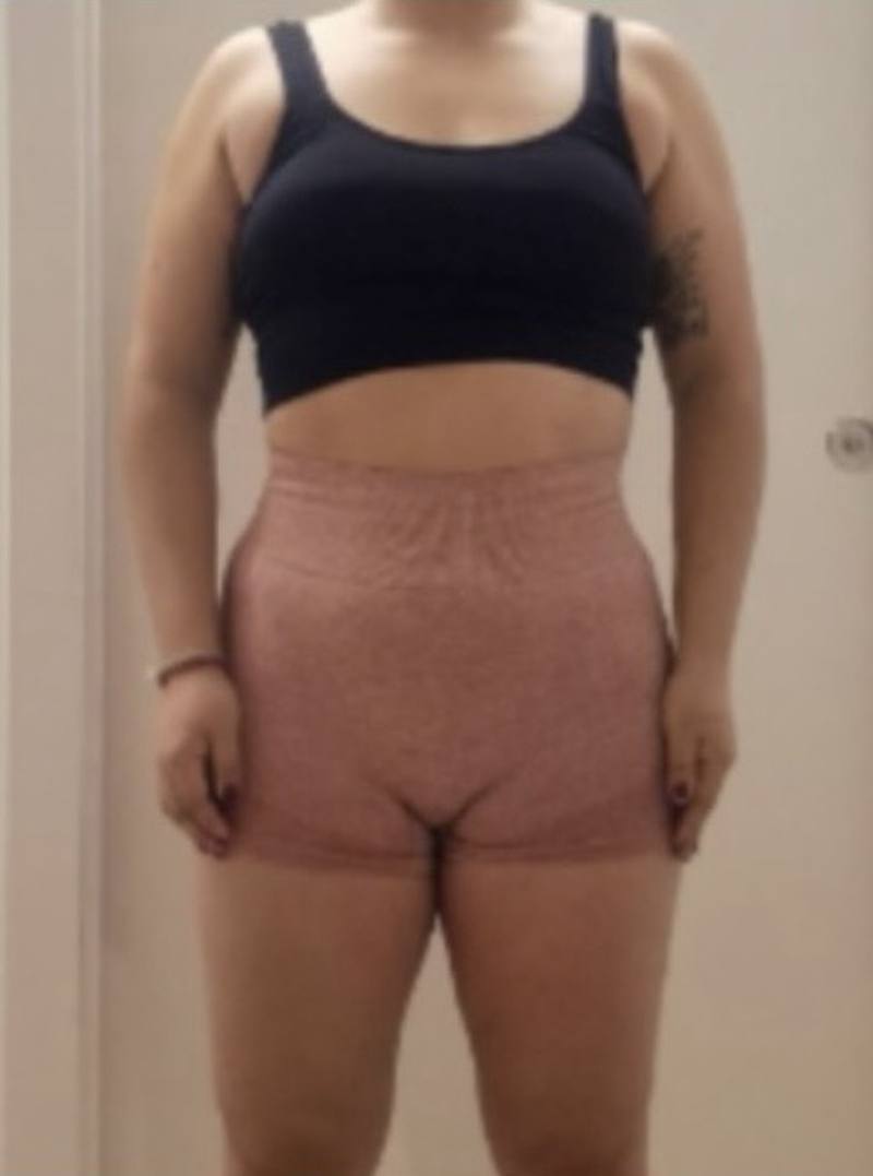 Rocío antes de transformación física con Método SK